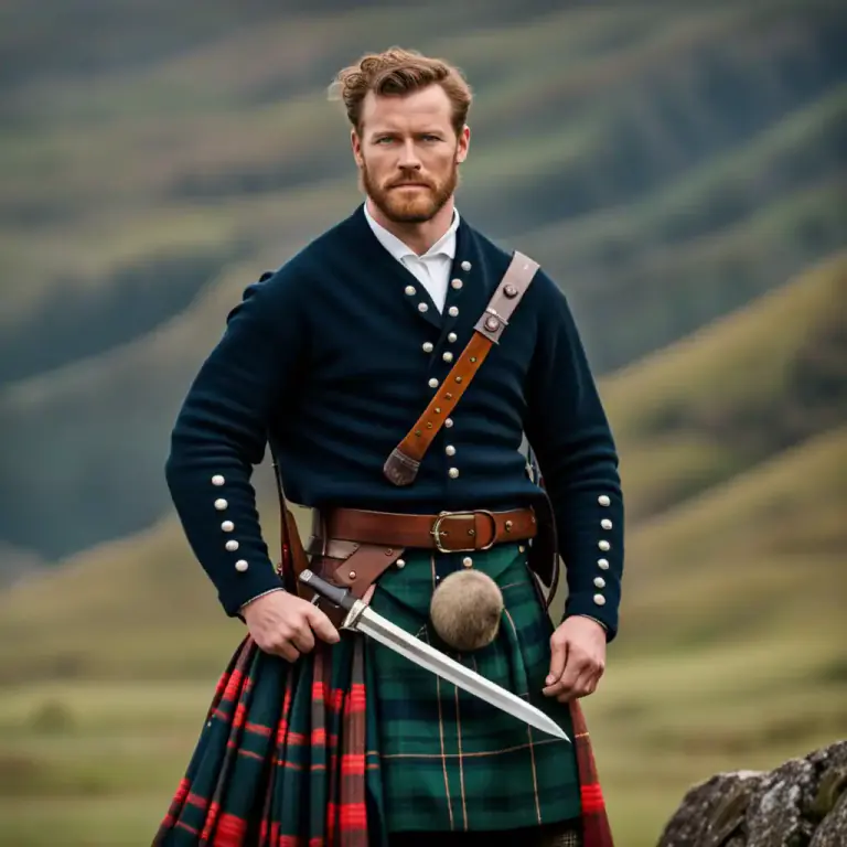 Visual representation of "dirk" - A type of dagger used as a part of traditional male Scottish Highland dress.
