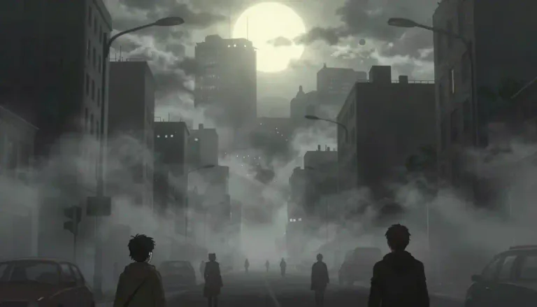 Visual representation of "smog" - A fog that is made heavier and darker by smoke and chemical fumes