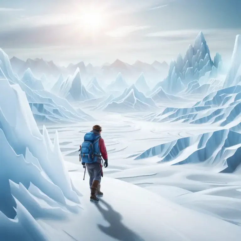 Visual representation of "hummock" - A ridge or mound of ice in an ice field