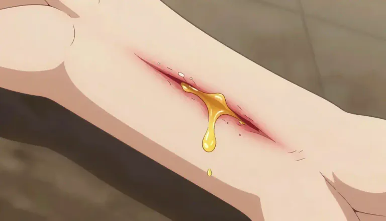Visual representation of "weep" - To exude water or other liquids, typically slowly.