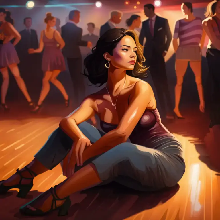 Visual representation of "sit out" - In dancing, to remain seated while others dance
