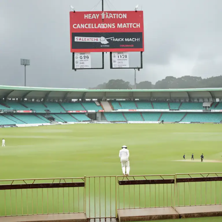 Visual representation of "be rained off" - When an event or activity is cancelled or postponed because of rain.