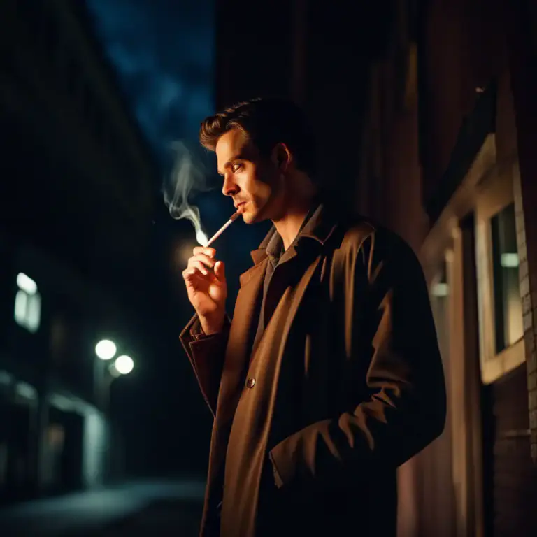 Visual representation of "light up" - To start smoking a cigarette