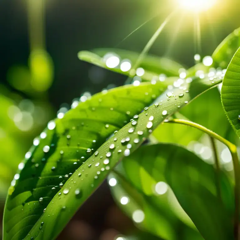 Visual representation of "transpire" - In biology, it refers to the process where plants release water vapor from their leaves.