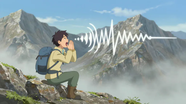 Visual representation of "yodel" - To sing in a way that your voice goes up and down quickly many times