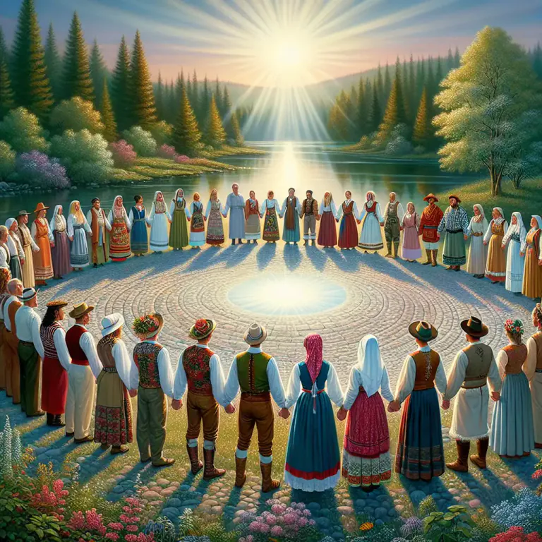 Visual representation of "pantheism" - The worship or respect of all gods of different religions, equating them as one.