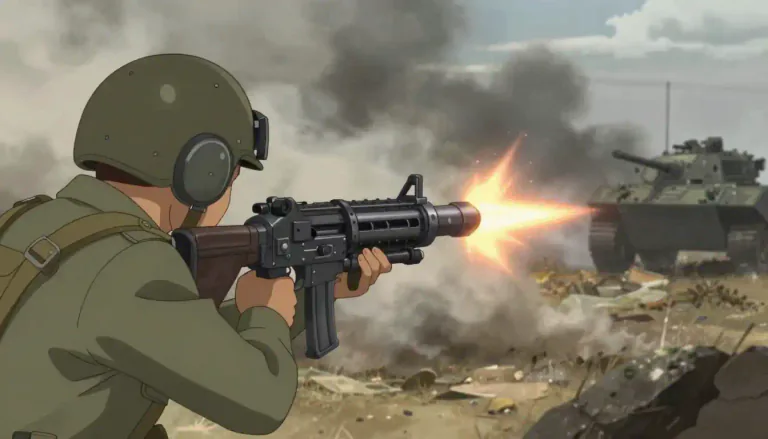Visual representation of "bazooka" - A portable weapon that shoots explosives.