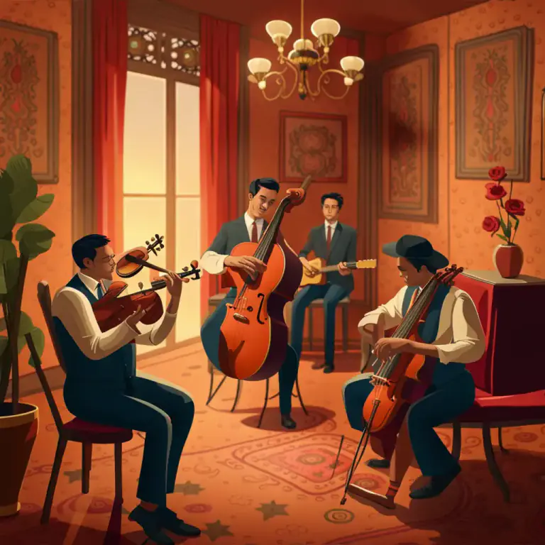 Visual representation of "bolero" - A type of music in 2/4 time that has its origins in Spain.