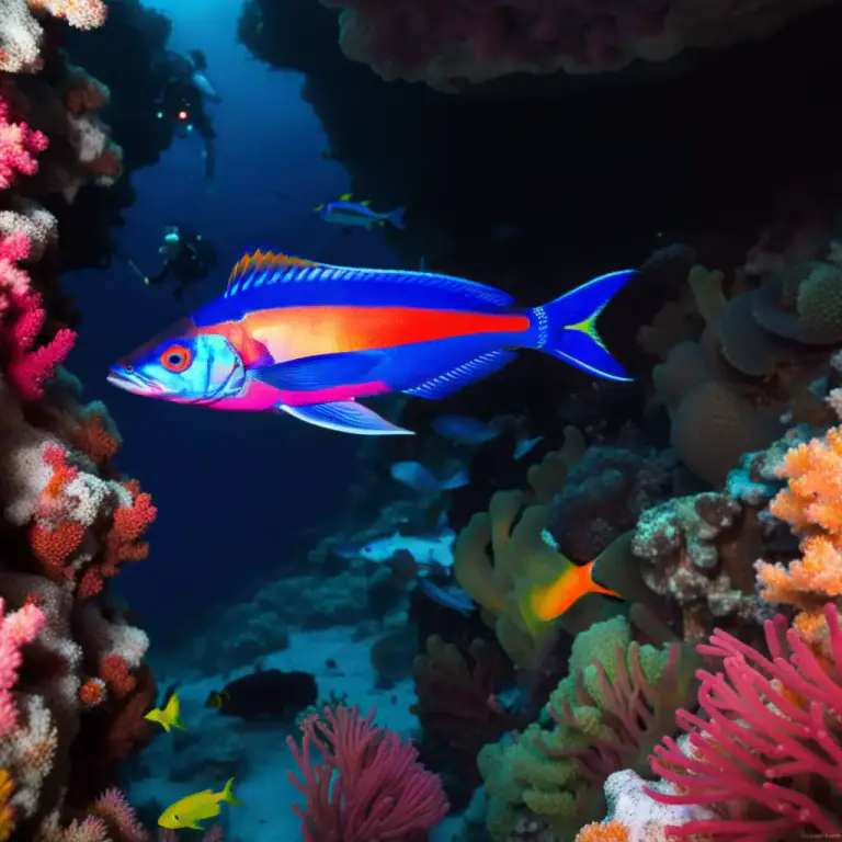 Visual representation of "fusilier" - Type of marine fish that are elongated and usually have a color pattern.