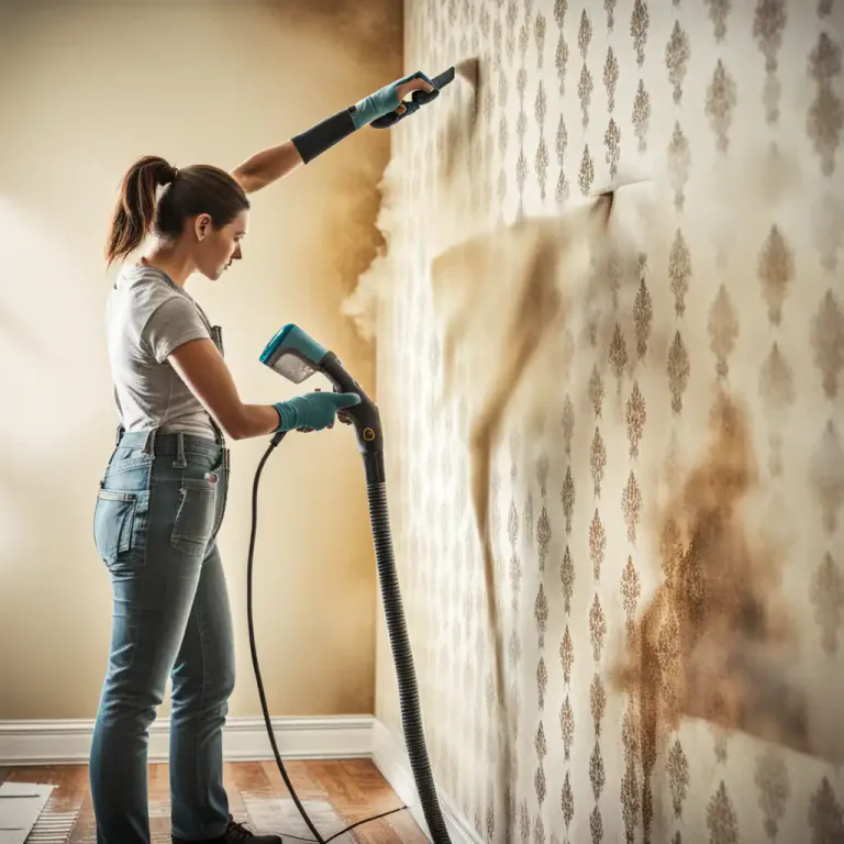 Visual representation of "steam off" - To remove something using steam