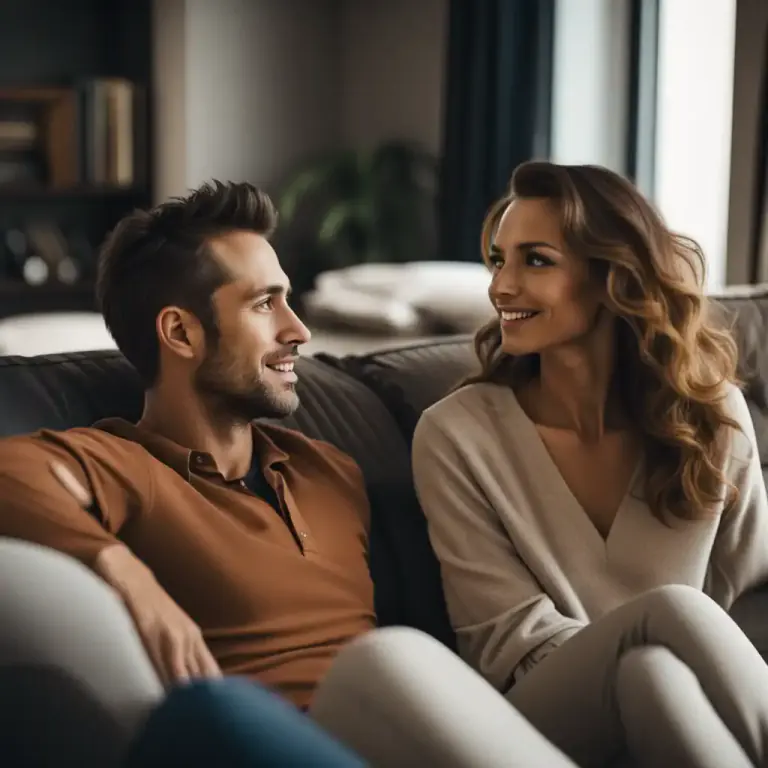 Visual representation of "make a move" - To make a physical or verbal advance, often in a romantic context