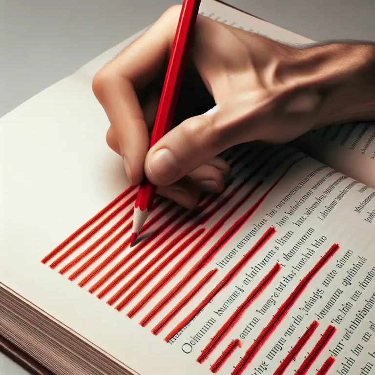 Visual representation of "rubric" - A title or heading that is printed in red or in a special type.