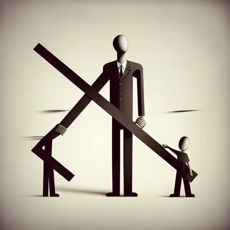 Visual representation of "cross a/the line" - To behave unacceptably or to break the rules