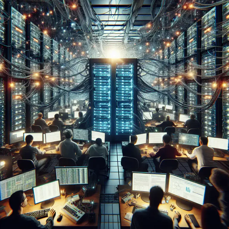 Visual representation of "centralization" - In computing, the process where all computing resources and activities are managed on a single system or location.