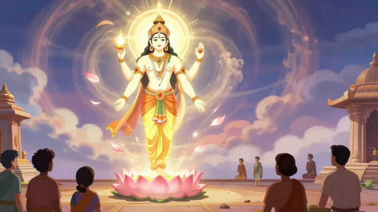 Visual representation of "avatar" - In Hinduism, the descent of a deity to earth in an incarnate form