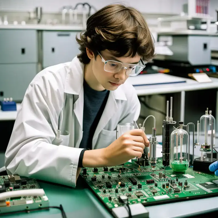 Visual representation of "electronic" - Concerned with or using devices that operate by the movements of electrons in semiconductors, vacuum tubes etc