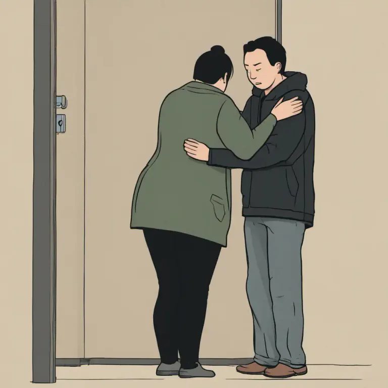 Visual representation of "comfort" - To give emotional strength or reassurance to; soothe.