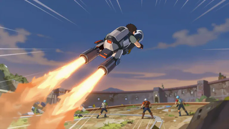 Visual representation of "jetpack" - In video games, a jetpack allows players to fly or jump higher than usual, enhancing gameplay.