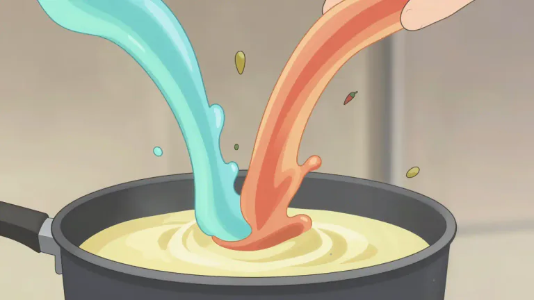 Visual representation of "meld" - To blend or combine two or more things into one