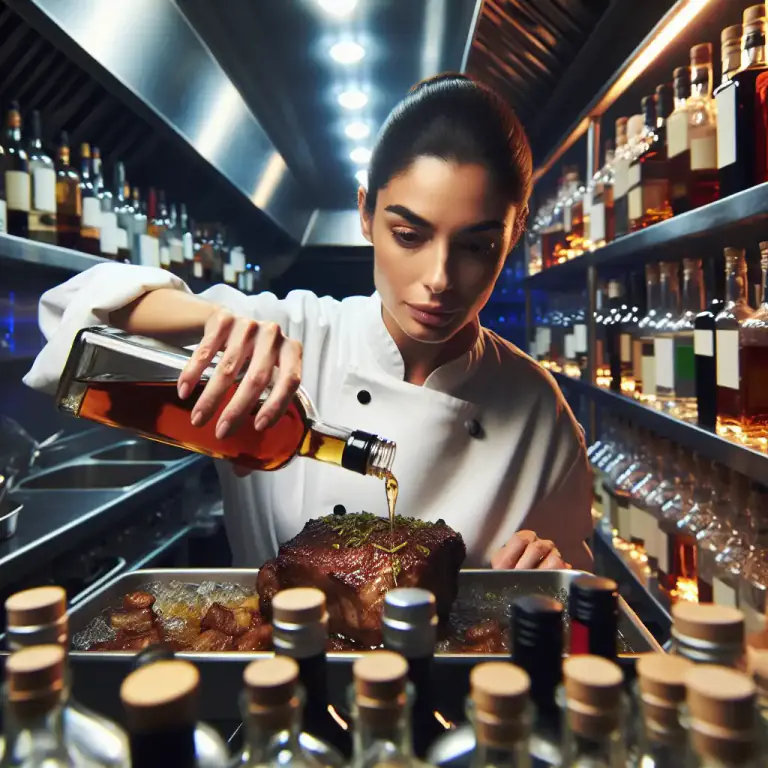 Visual representation of "liquor" - To use or add alcohol