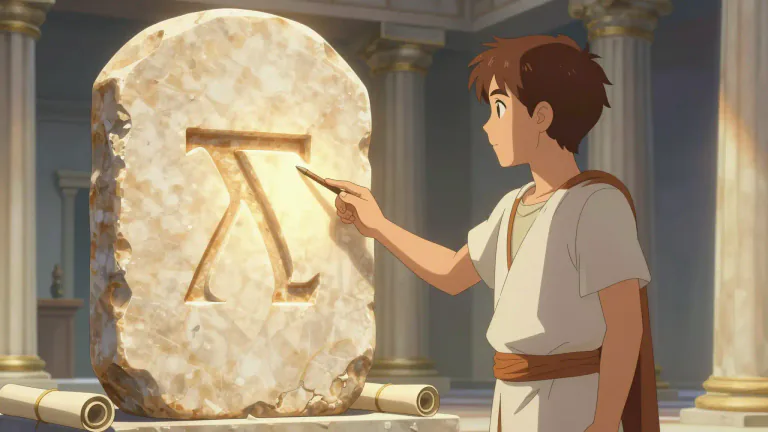 Visual representation of "sigma" - The 18th letter of the Greek alphabet