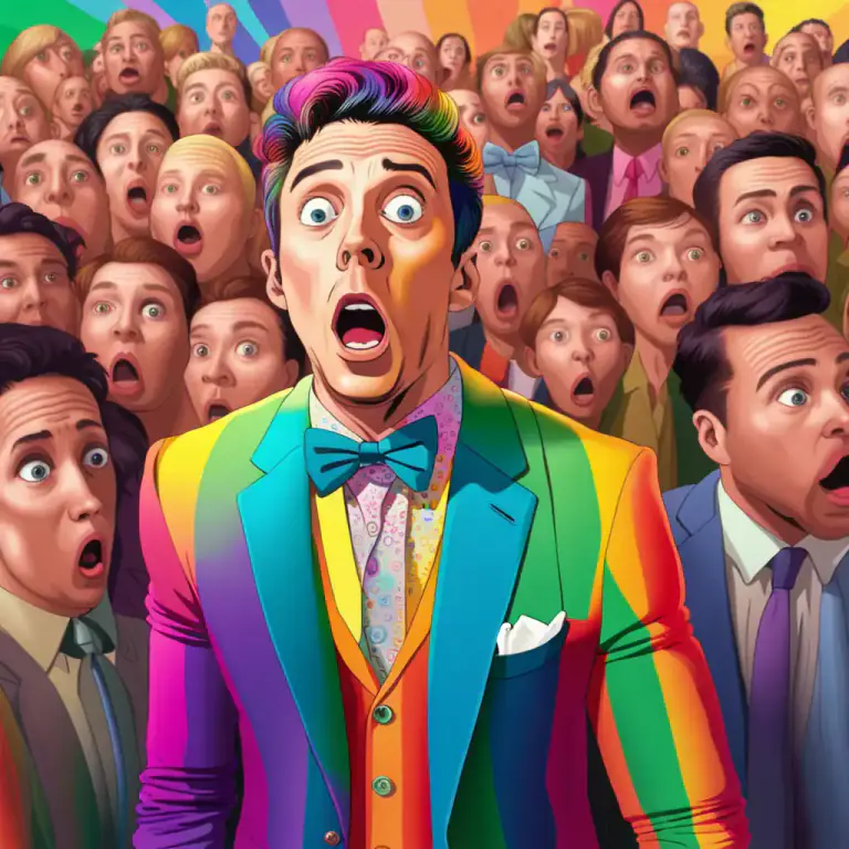 Visual representation of "get a load of somebody/something" - To notice or pay attention to someone or something, often because it is unusual or surprising