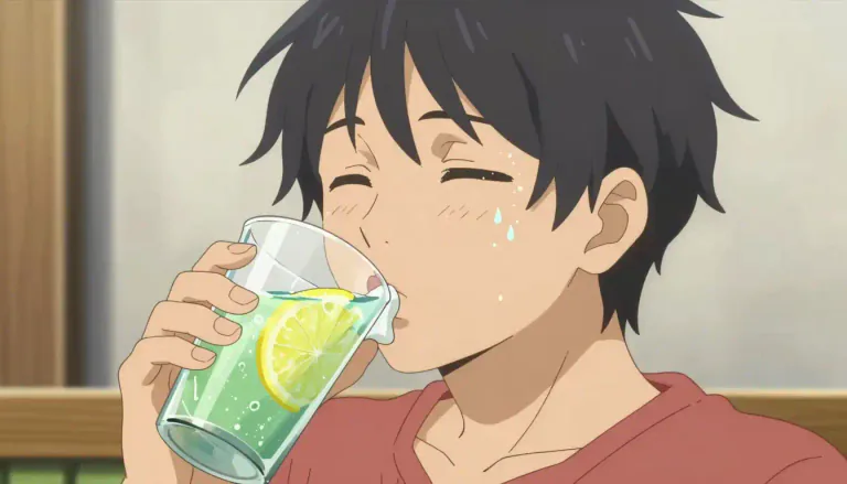 Visual representation of "quench" - To satisfy your thirst by drinking something.