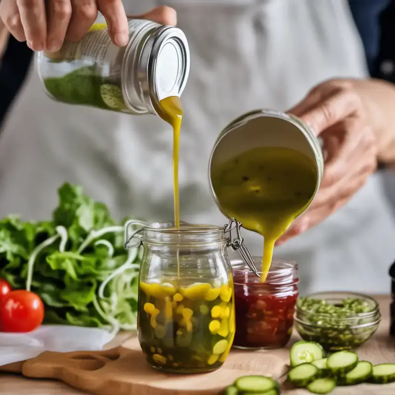 Visual representation of "pickle" - Liquid used to preserve food, usually made from vinegar or brine.