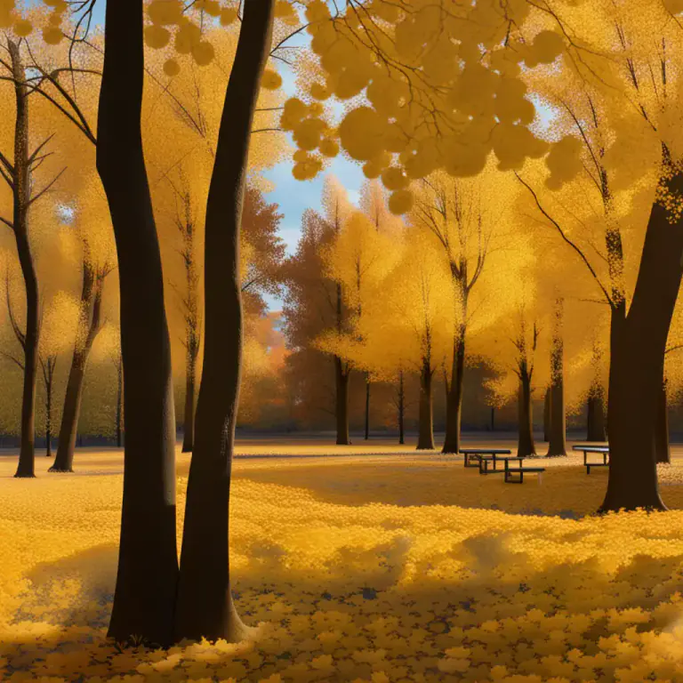 Visual representation of "asp" - A type of small tree whose leaves turn bright yellow in the fall.