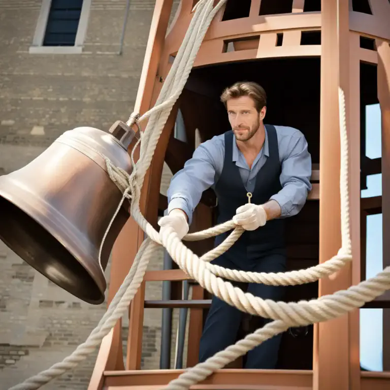 Visual representation of "ringer" - A person who rings the bells in a church