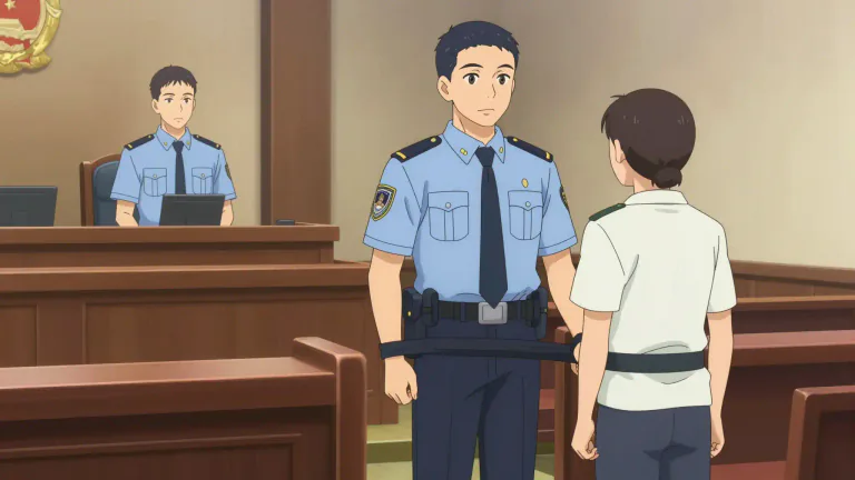 Visual representation of "sergeant" - An officer of a court of law in some countries whose duties include keeping order and maintaining security.