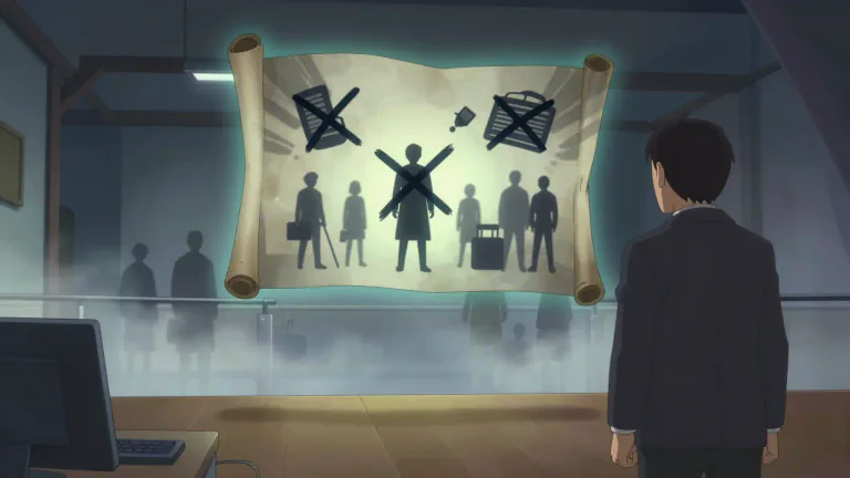 Visual representation of "blacklist" - A list of people or things that are not allowed or not trusted.