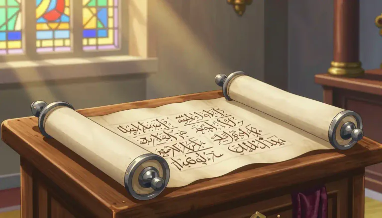 Visual representation of "torah" - The main holy book of Judaism.