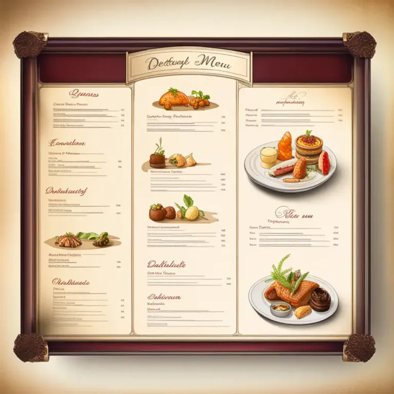 Visual representation of "bill" - A list of things that you can choose from, especially at a restaurant