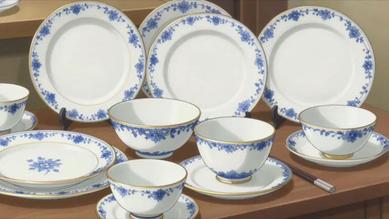 Visual representation of "chinaware" - Fine pottery, often made of porcelain, used for making dishes, bowls, and other tableware.