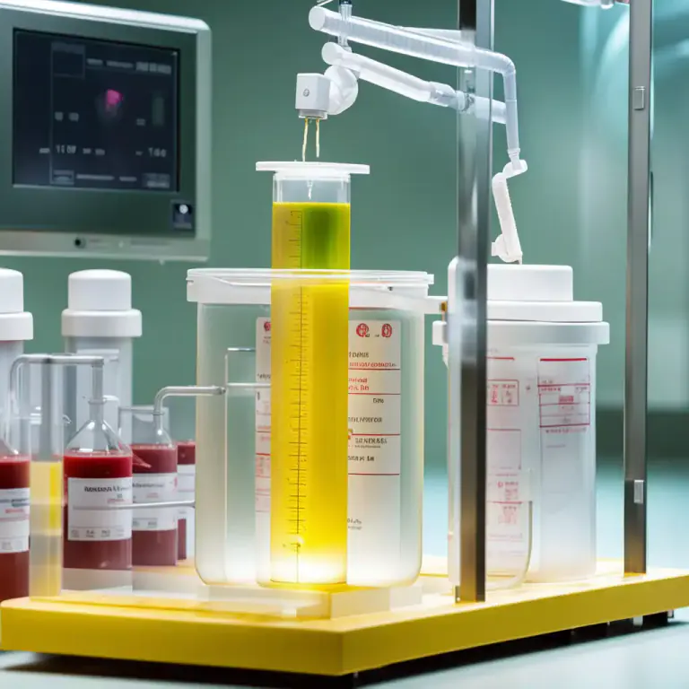 Visual representation of "plasma" - A clear, yellowish fluid that remains from blood plasma after clotting factors have been removed