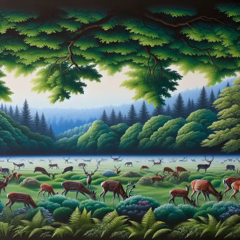 Visual representation of "browse" - animals eating trees, shrubs, or other plant life