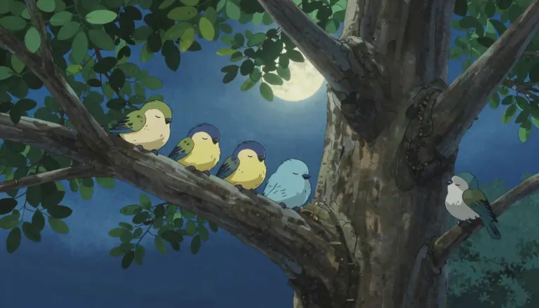 Visual representation of "roost" - A place where birds or bats rest or sleep.