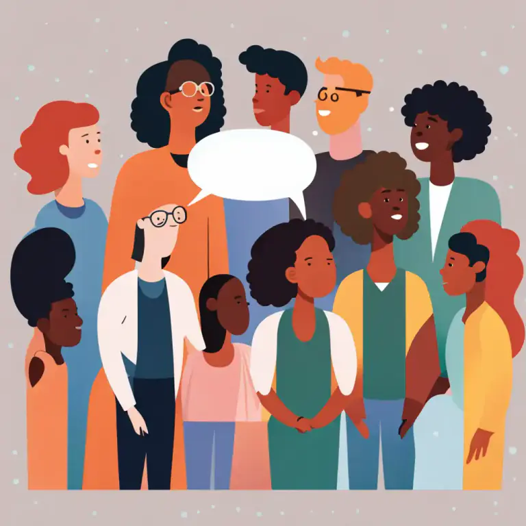 Visual representation of "with one voice" - In an united or agreed manner