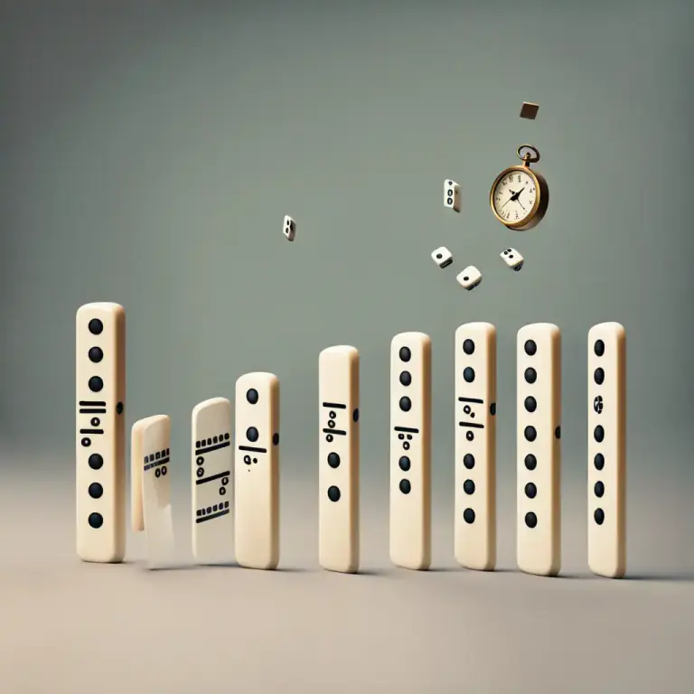 Visual representation of "in turn" - Because of a series of actions or events
