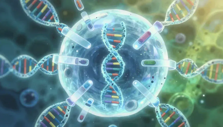 Visual representation of "epigenetic" - Relating to the changes in gene activity that do not involve alterations to the genetic code itself.