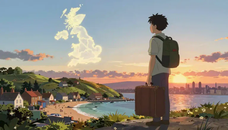 Visual representation of "blighty" - A British person's informal term for Great Britain or the United Kingdom, usually when they are abroad or away from home.