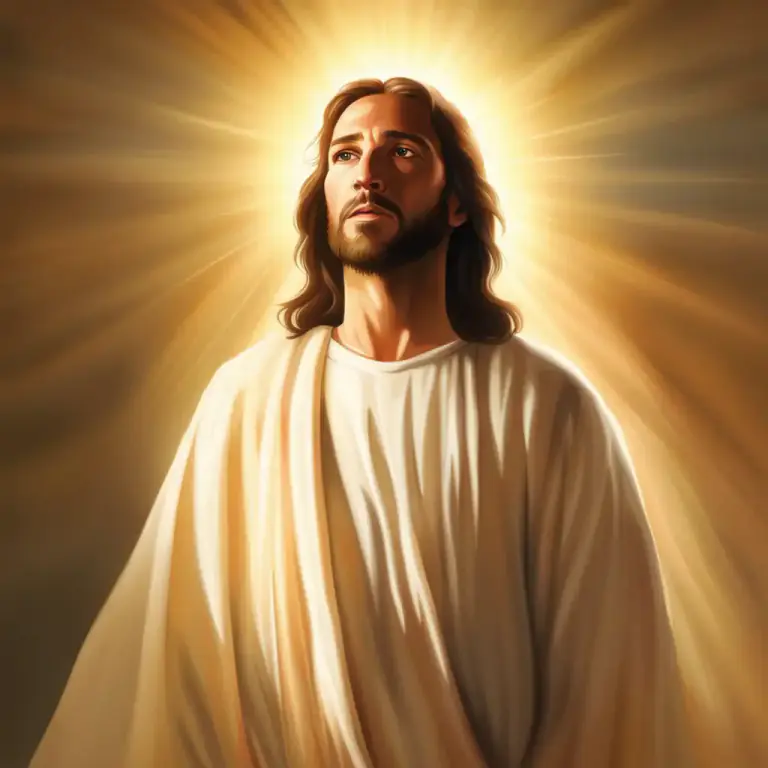 Visual representation of "transfiguration" - In Christianity, the event where Jesus' appearance became gloriously radiant