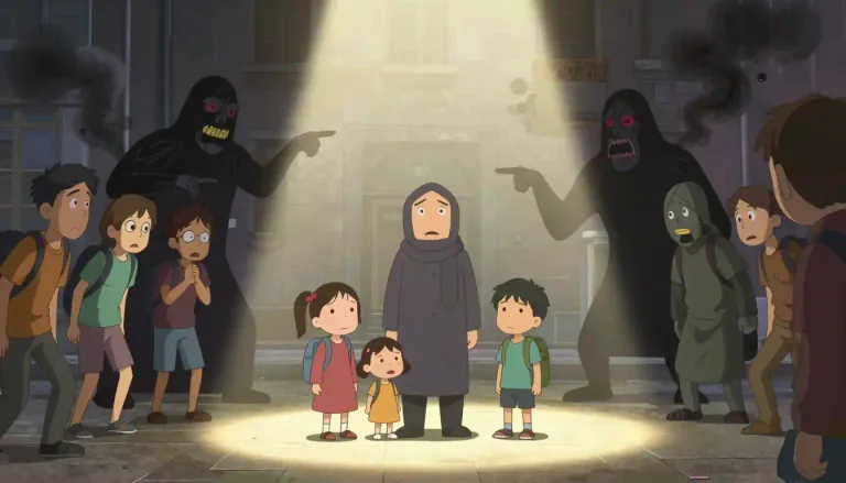 Visual representation of "demonization" - The action of making someone or something seem evil or bad to others.