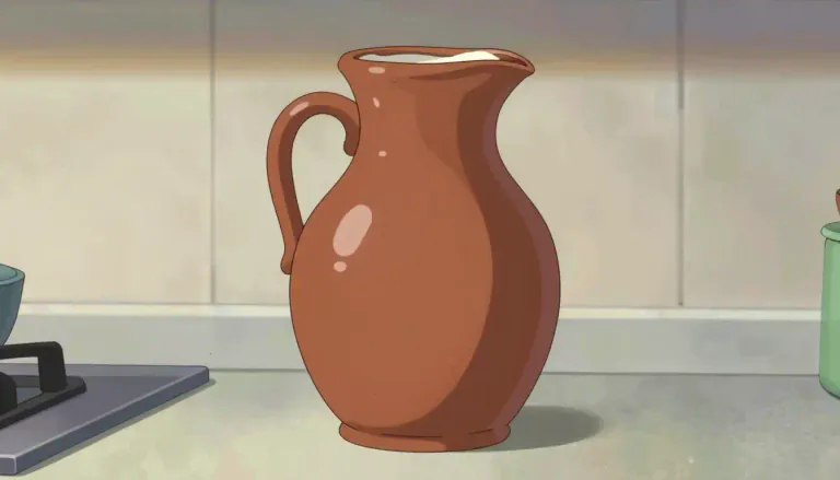 Visual representation of "jug" - A large container with a handle and a narrow neck, used for carrying or storing liquids.