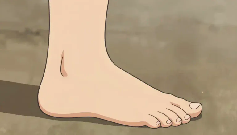 Visual representation of "instep" - The part of your foot where the front part of the leg meets the foot, on the inside
