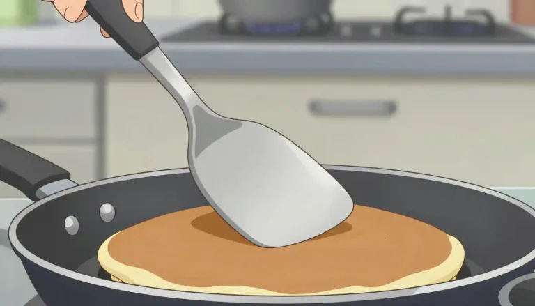 Visual representation of "spatula" - A broad, flat, flexible tool used for mixing, spreading, or lifting food