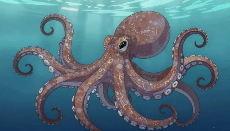 Visual representation of "cephalopod" - A type of sea animal with a large head and several long arms