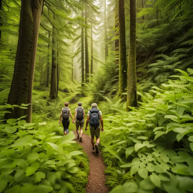 Visual representation of "ramble" - A walk for pleasure, especially in the countryside.