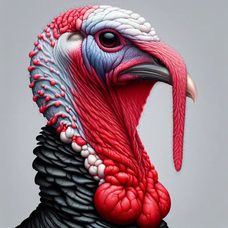 Visual representation of "wattle" - Flesh hanging from the neck or throat. Seen especially in domestic chickens and turkeys.